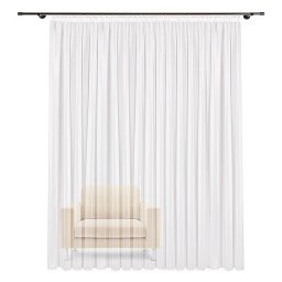 Pippa perdea 600x175 cm, textil, alba - Verificat A · Re-Bloom