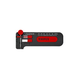 Dezizolator mini KNIPEX 100 mm pentru conductori O0,12-0,4 mm, cu taietor si opritor reglabil, fabricat in Germania 12 80 040 SB