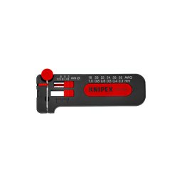 Dezizolator mini KNIPEX 100 mm pentru conductori O0,3-1,0 mm, cu taietor si opritor reglabil, fabricat in Germania 12 80 100 SB