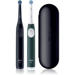 Oral-B iO2 Clean & Gentle periuta de dinti electrica cu sac pachet duo Matt Black & Forest Green