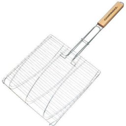 Grătar pentru pește cu mâner de lemn