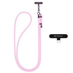 Snur pentru Telefon, Carabina, Nailon Impletit, Durabil, Ajustabil, Universal - Rope Crossbody Strap (RCS1-25) - Flamingo Pink