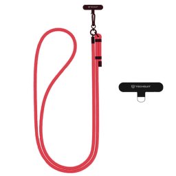 Snur pentru Telefon, Carabina, Nailon Impletit, Durabil, Ajustabil, Universal - Rope Crossbody Strap (RCS1-33) - Red Velvet