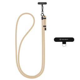 Snur pentru Telefon, Carabina, Nailon Impletit, Durabil, Ajustabil, Universal - Rope Crossbody Strap (RCS1-08) - Champagne Mist