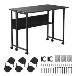 Birou Gaming Maclean masă birou pliabilă, negru, mobilă, top 100x58cm, max. 50kg, MC-126 B