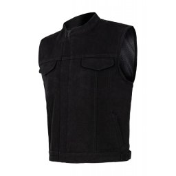 Vesta moto SM Racewear Concho Denim - fermoare si capse metalice