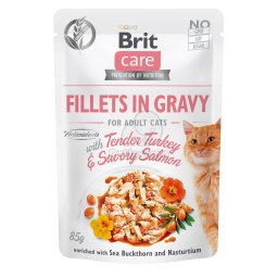 Brit Care Cat Fillets in Gravy - Turkey & Salmon 85 g
