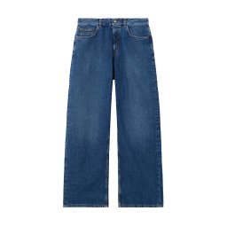 PALM ANGELS Jeans Curved Logo Loose PMYA049S26DEN00A 4444-medium blue medium blue