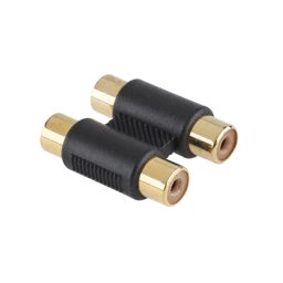 Adaptor audio 2x RCA mama–mama, contacte aurite pentru semnal stabil