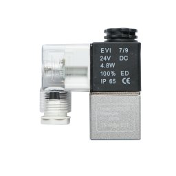 Electrovalva pneumatica 24V DC 4.8W, 1 circuit, racord 1/4, IP65