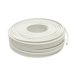Cablu coaxial RG6 CCS 75 Ohm, ecranat, alb, 100 m/rola