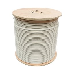 Cablu coaxial RG6 Trishield CCS 1.02 mm, 75 Ohm, alb, rola 305 m