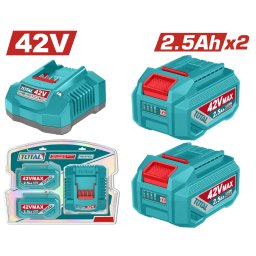 Kit 2 baterii Li-Ion si incarcator TOTAL 42V 2.5Ah pentru P42M