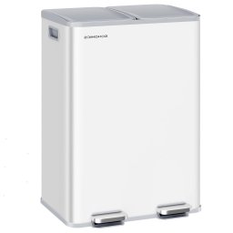 Cos de gunoi SONGMICS pentru reciclare 2x30L, soft-close, alb mat