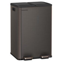 Cos de gunoi dublu SONGMICS 2x30L, soft-close, otel gri antracit