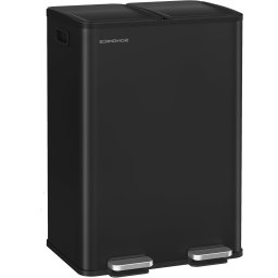 Cos de gunoi Songmics 2x30L cu 2 compartimente si capac soft-close, negru