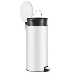 Cos de gunoi SONGMICS cu pedala, soft-close, galeata detasabila, 30L, alb