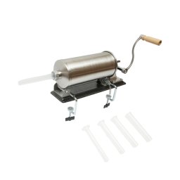 Masina de umplut carnati orizontala din inox, 3 kg, cu 4 palnii incluse