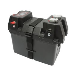 Cutie baterie auto 12V cu voltmetru LCD, 2 USB si 2 prize bricheta
