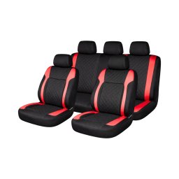 Set huse scaune auto universale Diamond negru-rosu, 9 piese