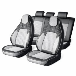 Set huse scaune auto Premium universal Negru-Gri, sport, 11 piese