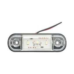 Lampa gabarit laterala LED alba 12V-24V, 3 LED, ovala, Breckner
