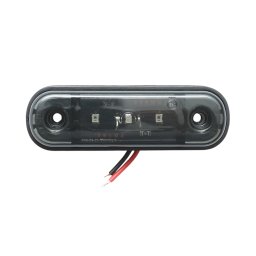 Lampa gabarit laterala ovala LED 12V-24V, alba, fumurie, 3 LED Breckner