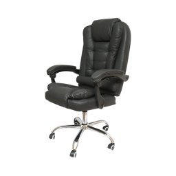 Scaun de birou ergonomic directorial negru cu suport lombar si reglaje