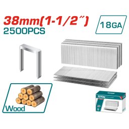 Capse TOTAL 38 mm GA18 pentru lemn, compatibile TAT81501, 2500 buc