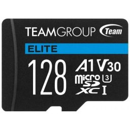 Memory Card microSDXC TeamGroup Elite 128GB, Class 10, UHS-I U3, V30, A1 + Adaptor SD