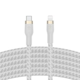 Cablu de date Belkin Pro Flex, USB-C - Lightning, 1m, White