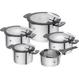 Set de oale Zwilling, inox, compatibil inductie, cu capac, 5 piese, Inox