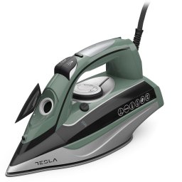 Fier de calcat cu iPump, Tesla IR600BGP, 3000 W, sensor maner, abur vertical, rezervor 400 ml, 65g/min, autocuratare, oprire automata, cablu 2.5 m, verde