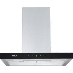 Hota Tesla decorativa DC600AXB, Putere de absorbtie 630 m3/h, 3 trepte de viteza, Iluminare LED, 60 cm, Inox/Negru