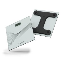 Cantar corporal Tesla BS103W, 180kg, baterii 2xAAA30x30cm, Alb