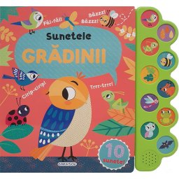 Carte de copii interactiva GIRASOL, 10 sunete - Sunetele gradinii, 3 ani+