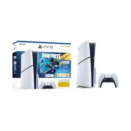Consola PlayStation 5 (PS5) Slim, 1TB SSD, E-Chassis, Fortnite Flowering Chaos Bundle, Alb-Negru