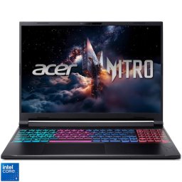 Laptop Gaming Acer Nitro V 16S, Procesor Intel® Core™ 9 270H, Display 16", WQXGA IPS, 180Hz, RAM 32GB DDR5, 1TB SSD, Placa video NVIDIA® GeForce RTX™ 5070 8GB GDDR7, Windows 11 Pro, Negru