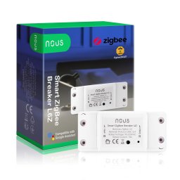 Releu wireless Nous L6Z, 10A, ZigBee, 1 canal, control din aplicatie Nous Smart Home, Tuya Smart App