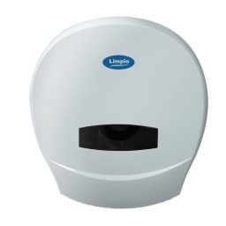 Dispenser hartie igienica Jumbo Limpio DP 1100JW2, plastic ABS, 26 x 13 cm, Alb lucios