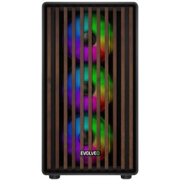 Carcasa PC EVOLVEO Panthera, 6 ventilatoare ARGB 120mm, Negru