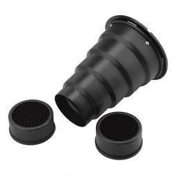 Snoot cu grid iShoot 7713, pentru blitz studio montura universala, lungime 250 mm