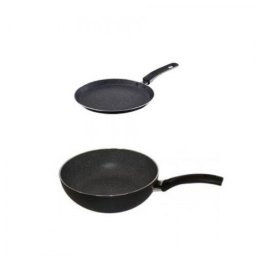 Tigai si seturi Set Tigaie Inalta Aluminiu Pepita Granit 26 Cm + Tigaie De Clatite 25 Cm Pepita Granit, Studio Casa