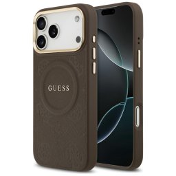 Husa Husa pentru iPhone 17 Pro Max - Guess Peony Hot Stamp MagSafe (GUHMP17XPSAMSECW) - Brown