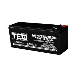 Acumulator AGM VRLA 12V 3,5Ah TED Battery Expert Holland, terminal F1, TED003133