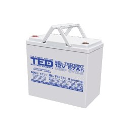 Acumulator GEL Deep Cycle 12V 57Ah, terminal M6, pentru UPS și sisteme fotovoltaice, TED TED1257