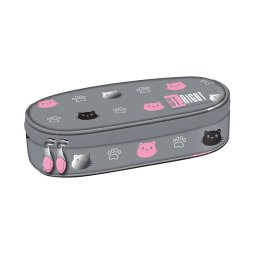 Penar borseta 1 fermoar, 1 extensie, oval, Majewski, Gama St. Right, Colectia Kitty Paw 2026, PC-01, 23x9.5x5.5 cm