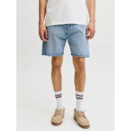 Jack & Jones Pantaloni scurti de blug barbati, JJITONY JJORIGINAL, cu talie inalta, Relaxed Fit, Albastru deschis (SELECTATI MARIMEA: S)