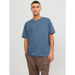 Jack & Jones Tricou barbati JJEPAULOS TEE SS, Standard Fit, Albastru inchis (SELECTATI MARIMEA: XS)