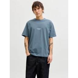 Jack & Jones Tricou barbati, JJESOHO TEE SS, la baza gatului, Relaxed Fit, Albastru inchis (SELECTATI MARIMEA: 2XL)